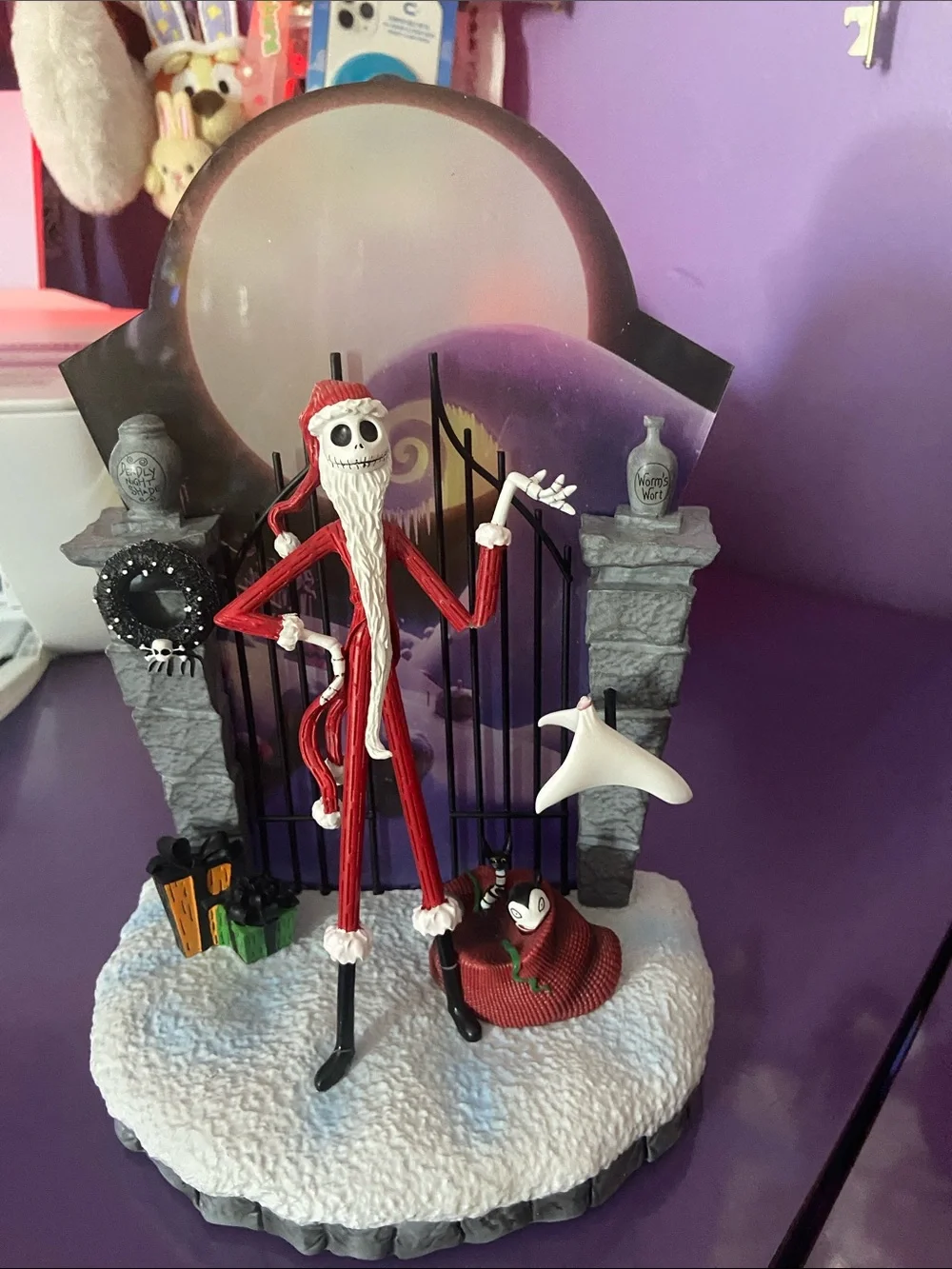 Nightmare Holiday Jack Skellington Figurine Decoration - Red and White